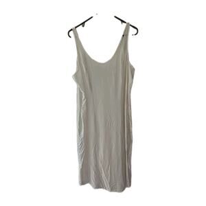 JMS Collection White Longline Slip Dress Quiet Luxury Scalloped Trim Size 1X